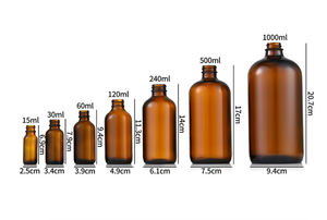 15ml 1oz 30ml 2oz 60ml 4oz 250ml 16o 480ml 500ml 1000ml trong suốt rỗng Boston chai thủy tinh tròn với nắp Ống nhỏ giọt - Product Image 2