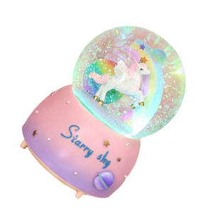 Coloré arc-en-ciel licorne boule de cristal boîte à musique batterie <span class=keywords><strong>cheval</strong></span> LED lampe de musique - Product Image 5