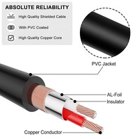 3.5MM TRRS Erkek - 3 RCA Dişi Koaksiyel Bükümlü Çift PVC Kılıflı Ses Video Adaptör Kablosu (Hoparlör ve Cep Telefonu için)