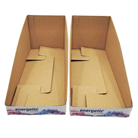 Boîte de présentation trapézoïdale en papier ondulé blanc pliable, emballage pour collations de restauration rapide, impression personnalisée, écologique, haute qualité