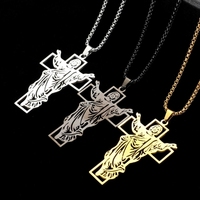 Orthodoxe Chrétien En Acier Inoxydable Crucifix Pendentif Étanche Unisexe Mode Bijoux Vintage Style Chaîne Mariages Chandails
