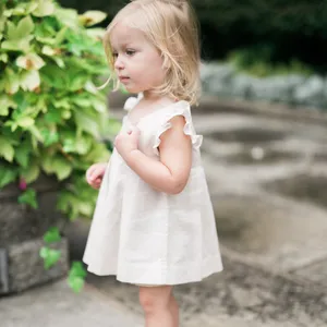 Girls Summer Flowing Dress Children Sleeveless Solid Color Dress Baby Girl With Lining dress