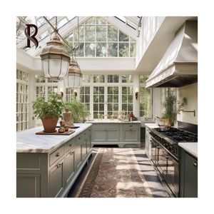 Villa de personnalisation d'armoires de <span class=keywords><strong>cuisine</strong></span> vintage légères américaines montantes personnalisation maison complète <span class=keywords><strong>cuisine</strong></span> ouverte bleu et <span class=keywords><strong>noir</strong></span> - Product Image 4