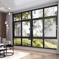 Puertas y Ventanas Abatibles de Aleación de Aluminio con Malla Antimosquitos Integrada y Aislamiento Acústico para Balcones de Villas; de Piso a Techo