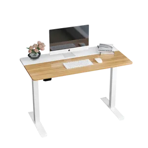 Custom Made Modern Wooden Office Desk Furniture Panel Wooden Computer Height Adjustable Standing Desk With USB Port