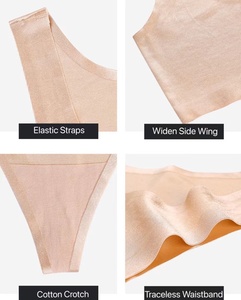 <span class=keywords><strong>Ensemble</strong></span> de lingerie pour femmes-Soutien-gorge sans armatures et culotte à dos en T Débardeur une pièce résistant aux chocs, sans couture et respirant, pour l'exercice de yoga et de <span class=keywords><strong>sport</strong></span> - Product Image 6