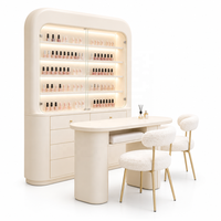 Ensemble de mobilier de salon de manucure de luxe sur mesure, vitrine de présentation pour institut de beauté, table de manucure, comptoir de réception, équipement de magasin