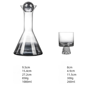 Gradient-Schwarzglas-Dekanter-Set: Weinkaraffe mit Whiskygläsern – Servier-Set für die Hausbar, Großhandel - Product Image 6