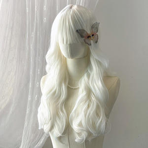 วิกผมลอนยาวแ<span class=keywords><strong>บ</strong></span><span class=keywords><strong>บ</strong></span>ฝรั่งเศส ไฮไลท์สีน้ำตาลธรรมชาติ พร้อมหน้าม้า สำหรับผู้หญิง ทนความร้อน ทำจากเส้นใยสังเคราะห์ ความยาว 25 นิ้ว - Product Image 4