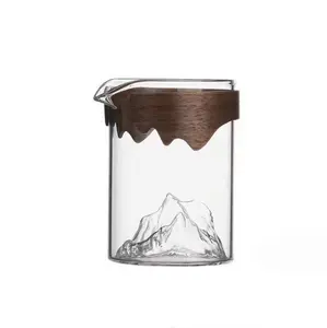 Best Selling 240ml heat resistant tea glass transparent cup drinking cup with wooden handle