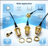 Câble d'antenne Aurora Yu SMA femelle vers UFL en cuivre toronné RG1.13, assemblage de câble de raccordement RF DC-4GHz avec écrou et rondelle
