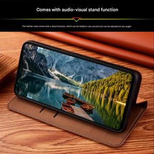 Étui de téléphone portable en cuir véritable de haute qualité avec fente pour carte, couleur unie, pour Redmi 12 13 Pro Plus 4G 5G <span class=keywords><strong>A3</strong></span> K70 - Product Image 3