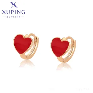 X000714118 Xuping đồ trang sức thời trang Thiết kế cổ điển sang trọng 18K vàng hình trái tim pha lê thanh lịch đáng yêu phụ nữ Stud Bông tai