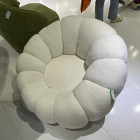 Fauteuil inclinable moderne convertible en velours flocon de neige et polaire sherpa, design citrouille, pivotant, confort doux