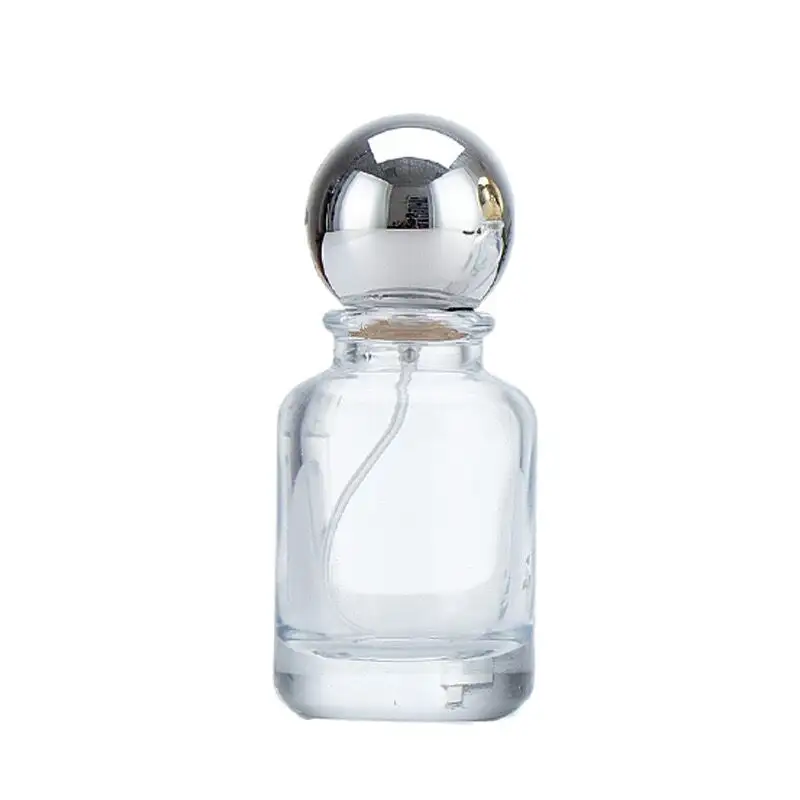 In Voorraad Groothandelsprijs Rond Deksel Met Transparante Fles 30Ml 50Ml Auto Parfumflesjes Lege Glazen Fles Parfum