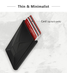Porte-cartes minimaliste en aluminium anti-RFID avec système pop-up, noir - Product Image 4
