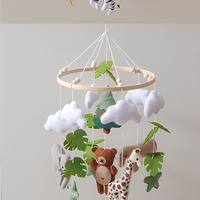 Ensemble de décoration de table en tissu écologique en feutre avec impression numérique d'animaux de dessin animé pour anniversaire