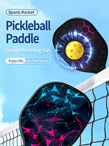 Palas de Pickleball Negras con Patrón Hexagonal, Agarre Antideslizante, Forma Estándar, Juego de 2 Piezas para Adultos, para Todas las Estaciones - Product Image 4