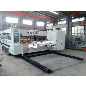 Automatic Flexo Cardboard Printing Slotting Die Cutting Machine Pizza Box Making Machine