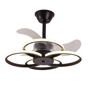 Moderne blanc luxe style nordique moteur à courant continu ventilateur de plafond en verre rail lustre lumière pour chambre cuisine - Product Image 5