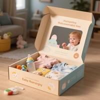 Caja de papel biodegradable con revestimiento de color personalizado para estampado de regalo de bebé y caja de regalo de bebé diseñada para productos domésticos OEM