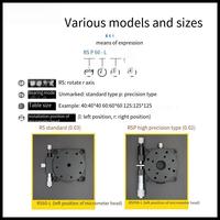 Table coulissante à micro-réglage manuel de précision RS 60 90 100 125L Outil de plate-forme rotative manuelle à axe R