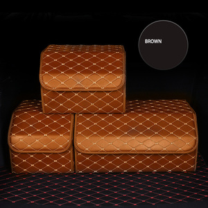 <span class=keywords><strong>FLYFIT</strong></span>-caja de almacenamiento Universal plegable de cuero, compartimentos plegables para maletero de coche, organizador de maletero, organizador de coche, 2022 - Product Image 2