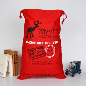 Sac de Noël réutilisable en coton 250 g/m² avec cordon de serrage, écologique et durable, 48x68 cm, couleurs personnalisées, fabrication usine - Qualité supérieure - Product Image 2
