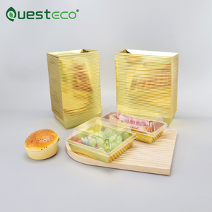 エコフレンドリー寿司ボックス ゴールド ゴカン プラス デラックス寿司ボックス - 25個入り ホワイト ウェーブ ファウング寿司ボックス - Product Image 2