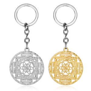 سلسلة مفاتيح زهرة للحياة عالية الجودة بالجملة ، هدايا إبداعية معدنية ، ذهبية وفضية - Product Image 2