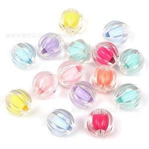 Candy Colored Transparent Pumpkin <b>Beads</b> Acrylic Round Loose <b>Beads</b> For DIY Jewelry Phone Chain Keychain Craft Making - Product Image 5