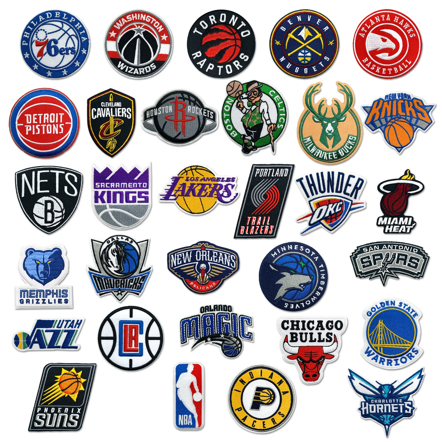 New Factory Direct Sales Sportswear Embroidery Labels Applique National Association Basketball Team Logo Patches