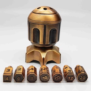 Cyberpunk Rocket 8PCS Noir Rotatif Balle Dés Ensemble Polyédrique Spinning RPG DND Dés En Métal Avec Boîte Gratuite - Product Image 2