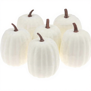 Juego de Calabazas Artificiales de Plástico de Alta Calidad <span class=keywords><strong>Mubai</strong></span>, Color Blanco Leche, Decoración Interior para Otoño, Cosecha, Halloween, Acción de Gracias - Product Image 1