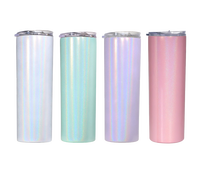 Gobelet isotherme personnalisé en acier inoxydable de 12 oz et 20 oz, blanc brillant, pour sublimation, droit