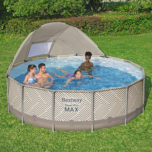 <span class=keywords><strong>Piscina</strong></span> <span class=keywords><strong>Bestway</strong></span> 561FY <span class=keywords><strong>Steel</strong></span> <span class=keywords><strong>Pro</strong></span> <span class=keywords><strong>Max</strong></span>, <span class=keywords><strong>Piscina</strong></span> Elevada Redonda de PVC para Jardín, Plegable, con Toldo - Product Image 5