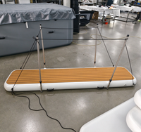 Passerelle gonflable renforcée pour la sécurité, plateforme flottante avec poteaux de support et cordes