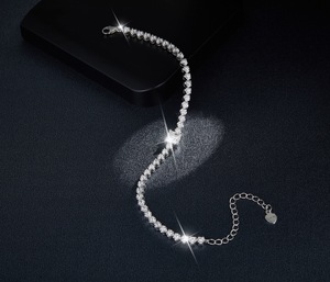 Bracelet et Jonc de Luxe TK en Argent Sterling Plaqué Rhodium avec Moissanite, Design Chrétien Classique pour Femme - Grande Vente - Product Image 3