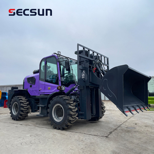 כל השטח 4 x4 דיזל מלגזה מעל כביש 3 טון 3.5 טון 4 טון שטח קשה מלגזה עם דלי - Product Image 3