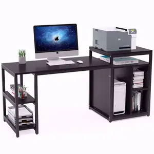 Soho mesa de escritório moderna, mesa de escritório com prateleiras de livro trabalho escritório estudo mesa computador