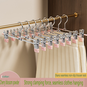 Wholesale Cheap Stainless Steel Trousers Pants <b>Hanger</b> with Non-Slip Clips Bathroom Applicable for Clothing & Underwear - Product Image 2
