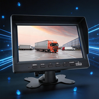 Monitor HD de 7 Pulgadas para Vehículos con Entrada de Video CVBS para Camiones, Autobuses y Flotas, Sistema de Monitoreo con Cámara de Visión Trasera, Pantalla para Cámara de Reversa