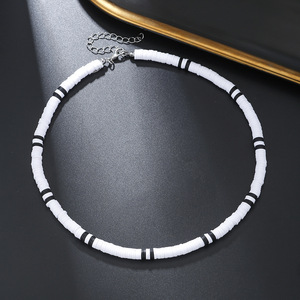 2024 verano playa Bohemia surfista hombres collar Simple geométrico Tribal étnico suave arcilla collar con cuentas para hombres joyería - Product Image 2
