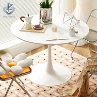 Table basse ronde portable de luxe moderne avec structure métallique pour chambre à coucher, salon, meubles de maison
