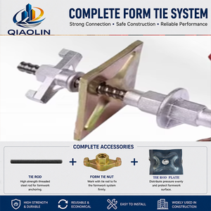 Asta filettata QIAOLIN Q235 in acciaio per casseforme industriali, 500-4000mm, rivestita a olio, riutilizzabile, ad alta resistenza per calcestruzzo - Product Image 3