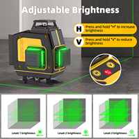 Niveau laser Huepar SV-Y04CG 4D rotatif, luminosité réglable, ligne verte, auto-nivelant, 360°, étanche