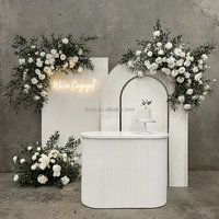 Nouvelle table de réception rectangulaire en métal blanc pour salon, comptoir de bar miniature, socles, décoration de mariage