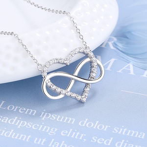 Collana d'amore infinita in argento Sterling 925 donna alla moda semplice - Product Image 2