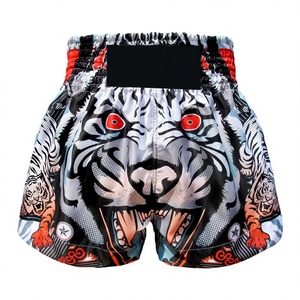 Shorts de boxe Muay Thai unisexes en satin, shorts de combat par sublimation, logo personnalisé, marque privée, vêtements d'entraînement - Product Image 3