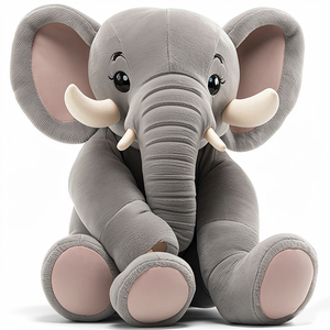 EN71 CPC <span class=keywords><strong>BSCI</strong></span> voi lớn Thú nhồi bông đồ chơi sang trọng trẻ em ôm búp bê mềm plushies nhà máy sinh nhật giff - Product Image 4